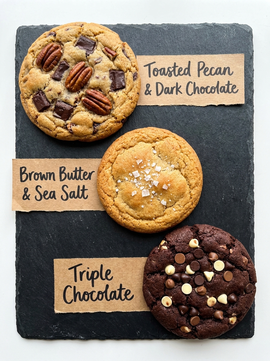 Bakery cookie variations on surface 202608281120