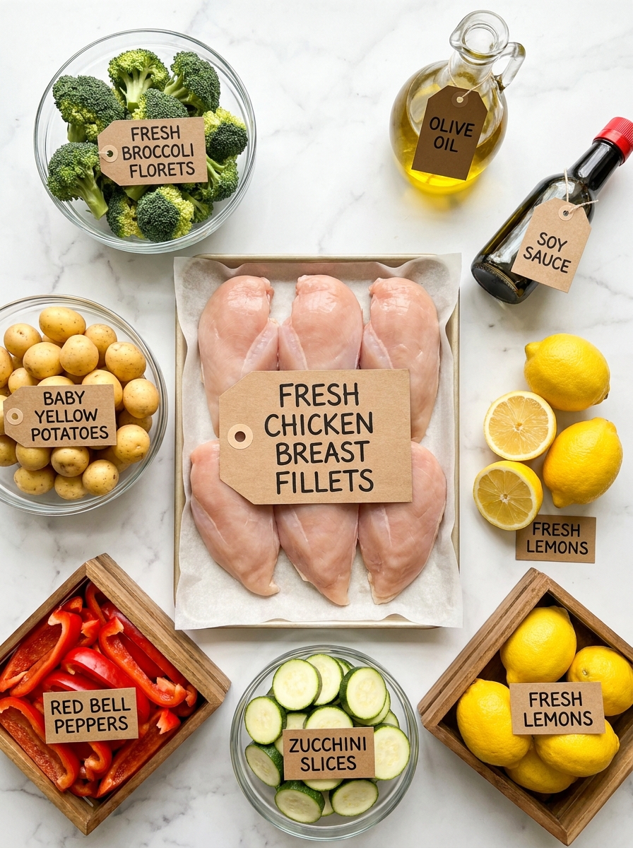 5 Dinners 1 Hour Recipes: The Ultimate Weeknight Meal Prep System Chicken meal prep ingredients fl… 202608281154