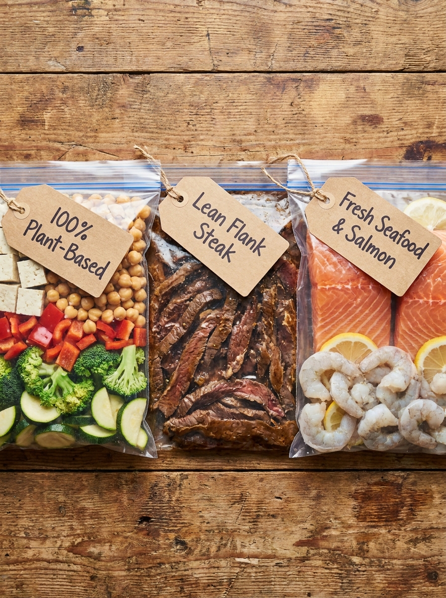 5 Dinners 1 Hour Recipes: The Ultimate Weeknight Meal Prep System Freezer meal prep bags arranged 202608281207