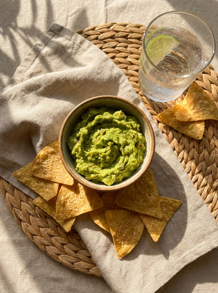 Guacamole and tortilla chips snack 202608281544