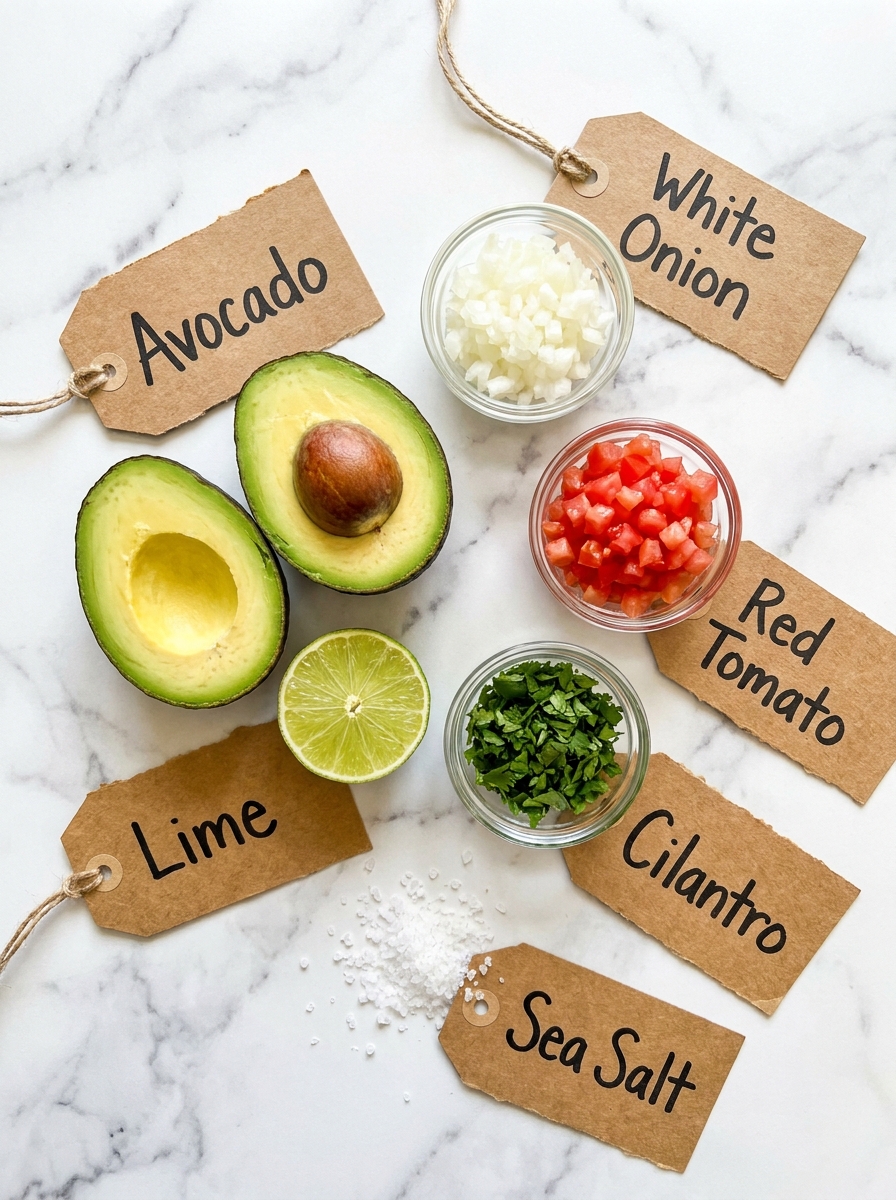 Guacamole ingredients flat lay 202608281544