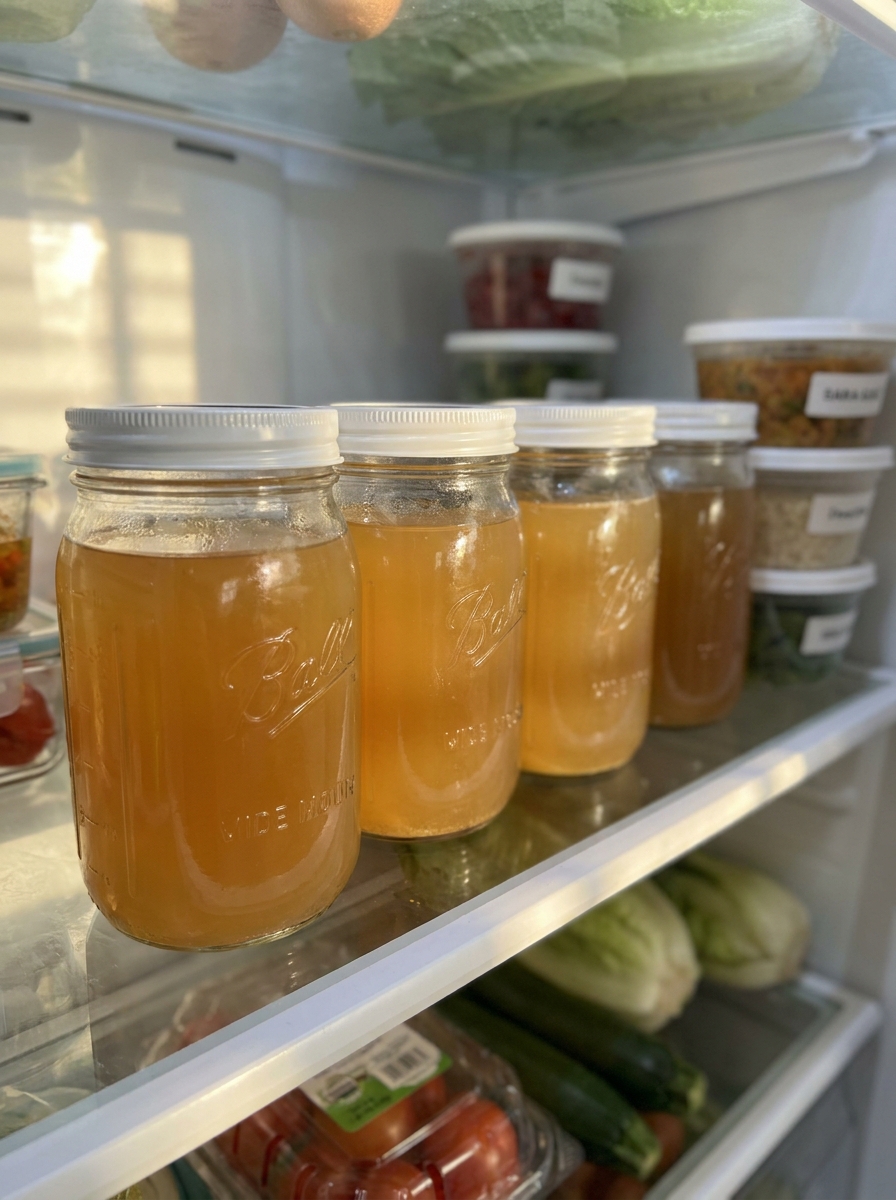 Mason jars filled with broth 202608281556
