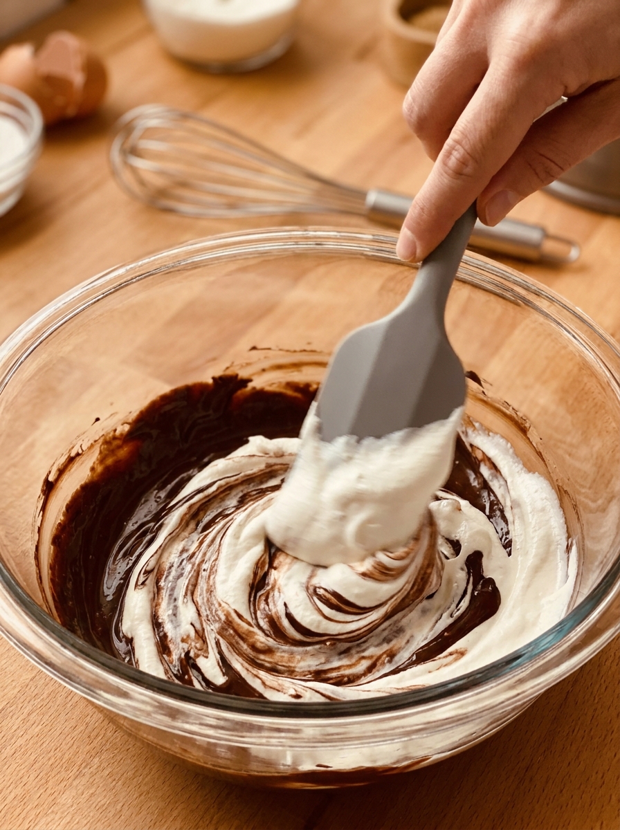Pastry chef folding chocolate mo… 202608281145