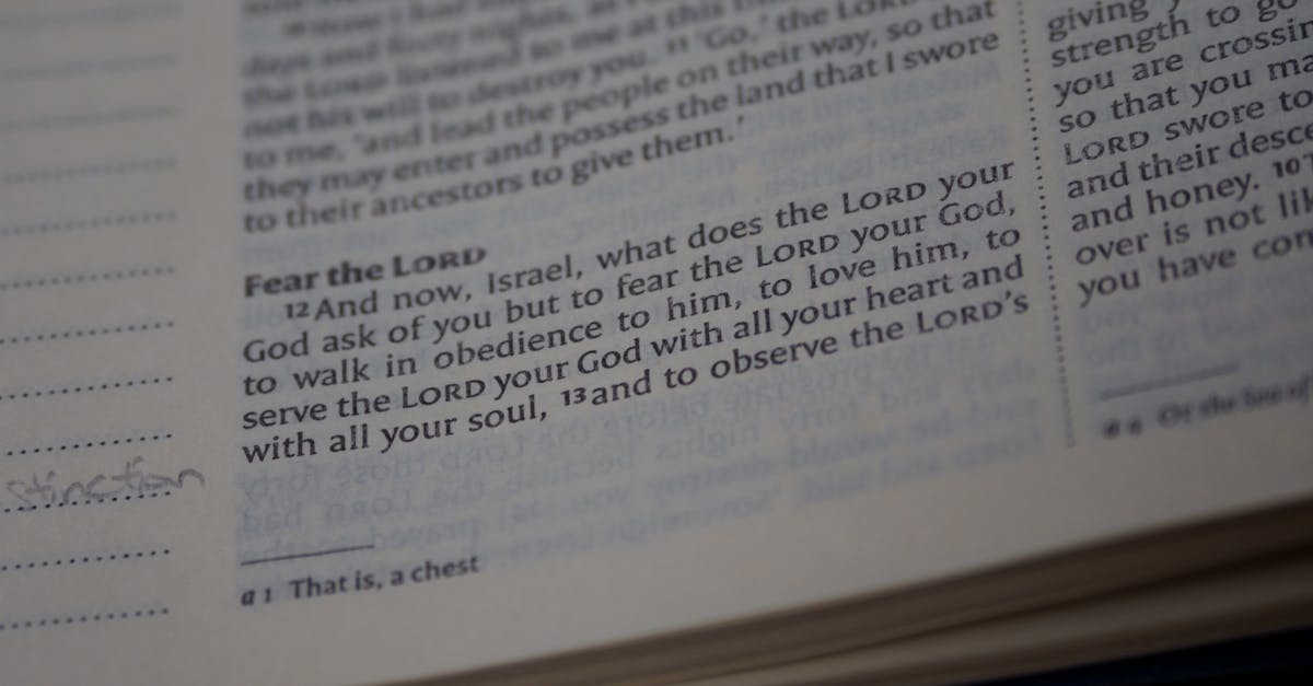 close up of a bible page highlighting scripture with selective focus on text 1