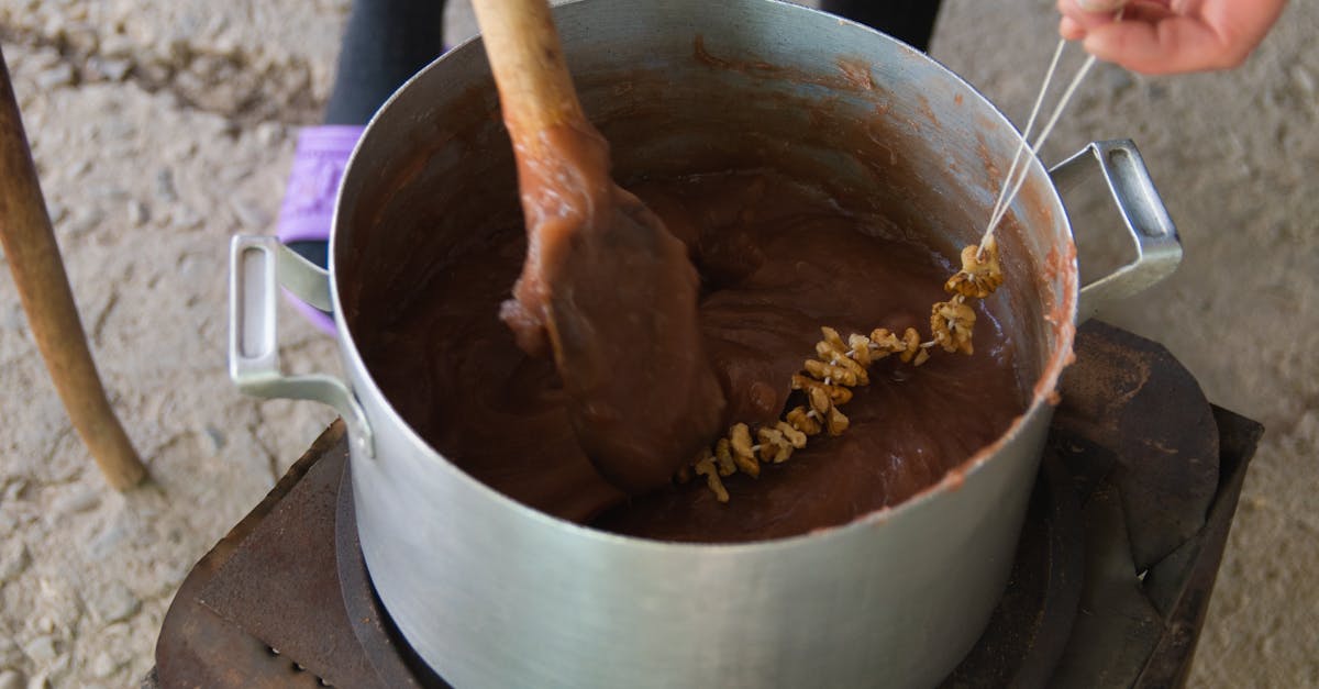 close up of homemade walnut candy preparation in a pot 2