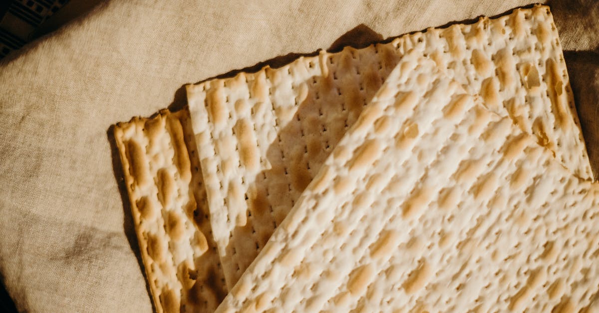 close up view of traditional matzah used during passover celebrations