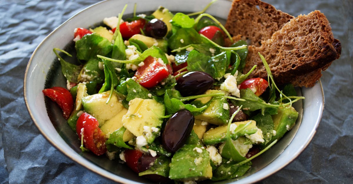 delicious greek salad featuring avocado feta and olives ideal for a healthy meal 4