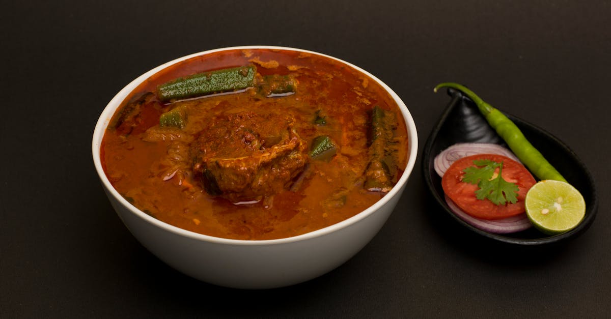 delicious spicy mutton curry with vegetables garnished with spices perfect for indian cuisine love