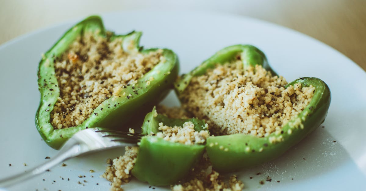 delicious stuffed green bell pepper with couscous perfect for a healthy vegetarian meal