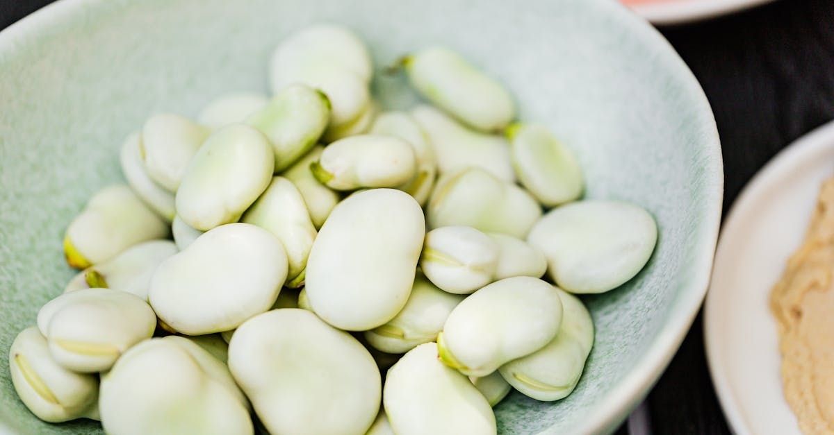 high quality close up of fresh fava beans in a ceramic bowl perfect for culinary content 1