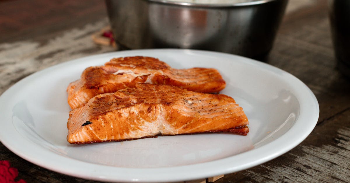 juicy grilled salmon fillets served on a white plate perfect for a healthy meal 1