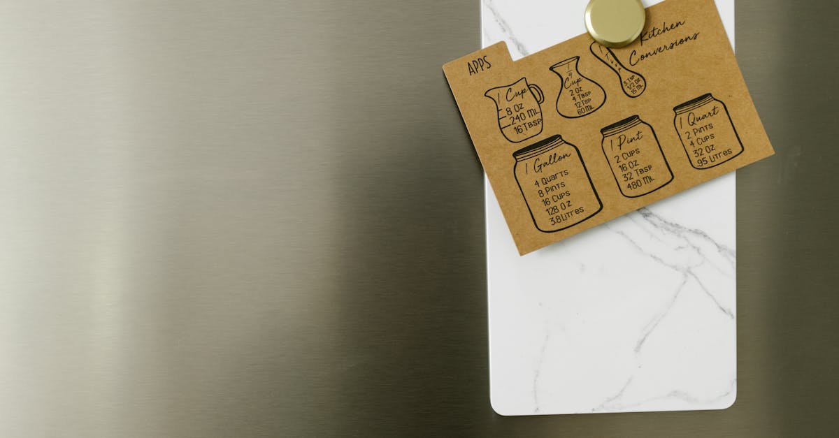 magnetic card with kitchen conversion tables on a stainless steel refrigerator door 9