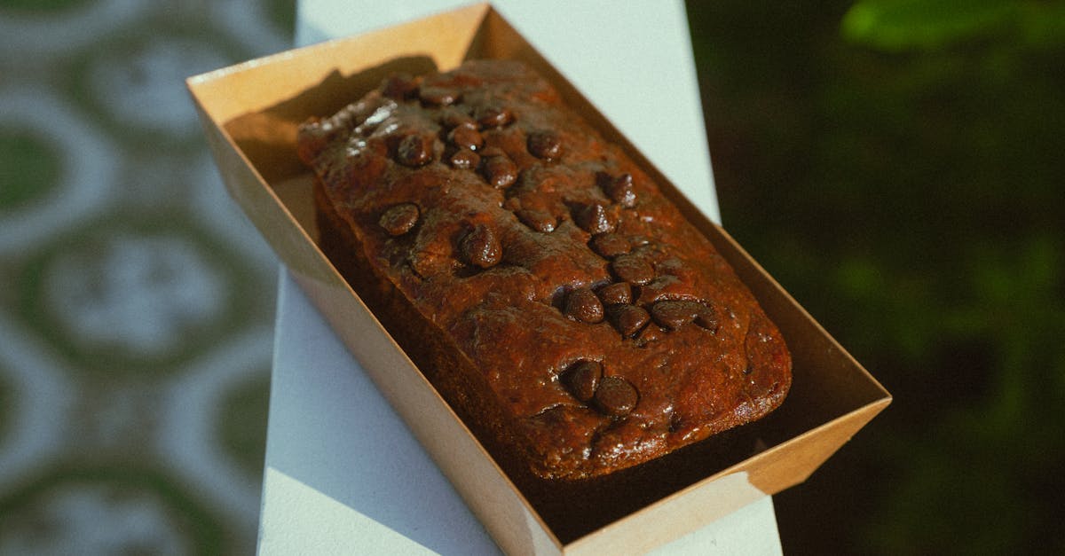 mouth watering chocolate chip cake in a box outdoor setting perfect for food photography and desse