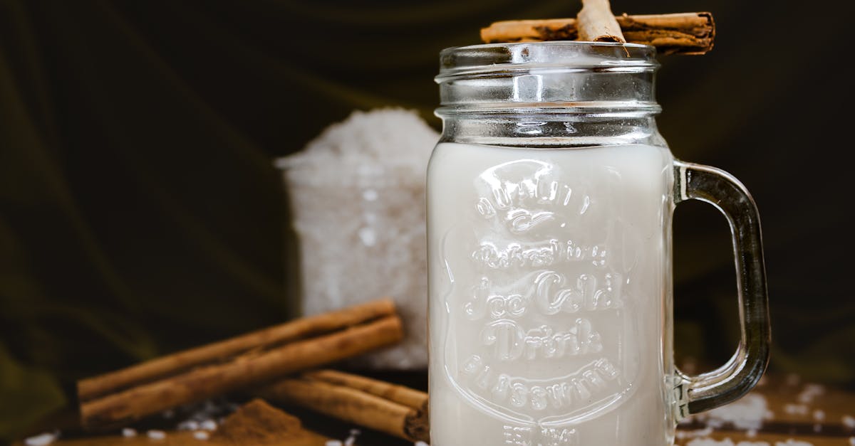 refreshing traditional mexican horchata served in a mason jar with cinnamon sticks 1