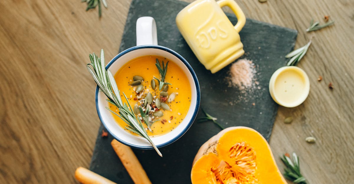 scrumptious homemade pumpkin soup garnished with herbs perfect for a cozy meal 1