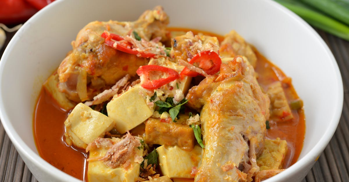 tantalizing chicken curry with tofu and chili peppers perfect for a spicy meal 4