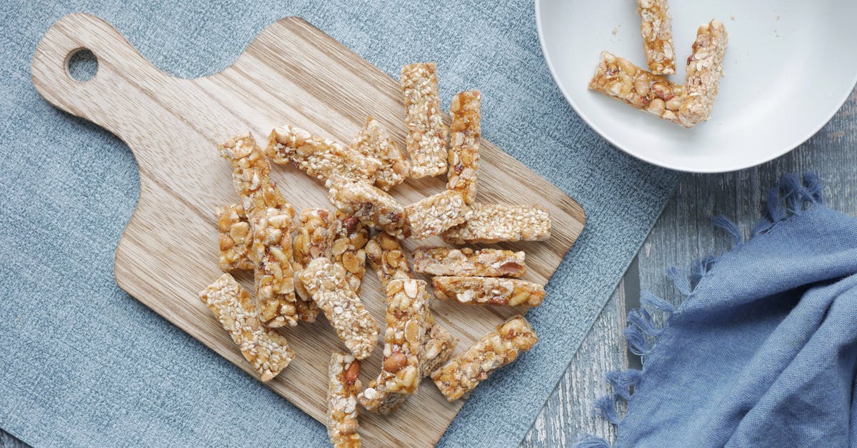 top view of homemade granola bars on a wooden cutting board emphasizing healthy snacking 4
