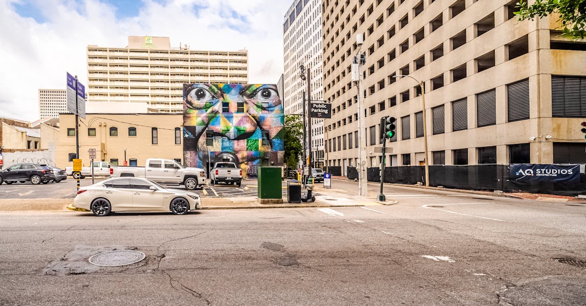 vibrant street mural amidst urban architecture in downtown new orleans