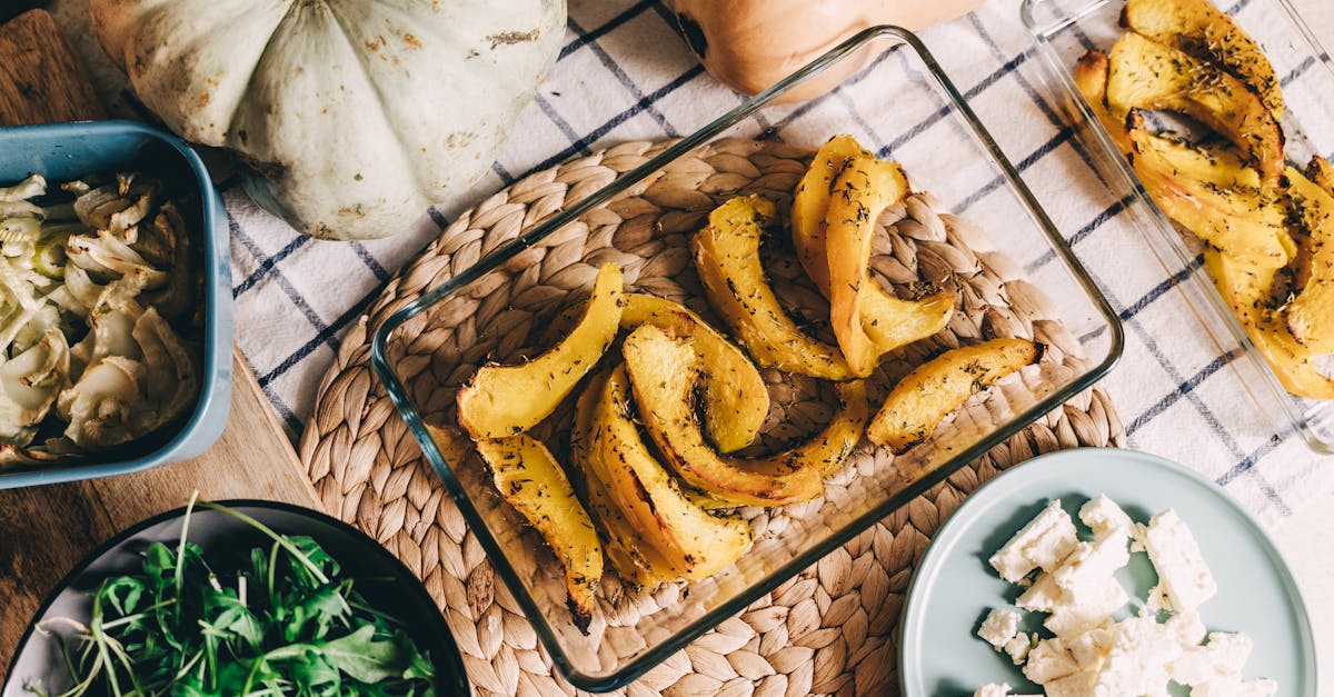 warm rustic food setup with roasted pumpkin and squash perfect for autumn meals